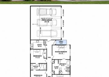 2137 Sq. Ft. Barndominium Plan with 4 Bedrooms and 3-Car Garage