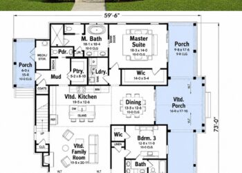 2172 Sq. Ft. Modern Farmhouse Plan with 3–4 Bedrooms and Wraparound Porch