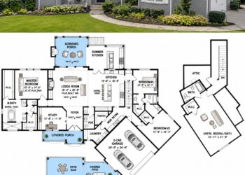 2806 Sq. Ft. French Country Plan with 3 Bedrooms and 2-Car Garage
