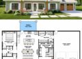 1496 Sq. Ft. Modern Farmhouse Plan with 3 Bedrooms and 2 Bathrooms