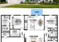 1232 Sq. Ft. Modern Farmhouse Plan with 3 Bedrooms and 2 Bathrooms