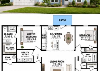 1232 Sq. Ft. Modern Farmhouse Plan with 3 Bedrooms and 2 Bathrooms