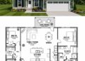1442 Sq. Ft. Modern Farmhouse Plan with 3 Bedrooms and 2 Bathrooms