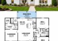 1128 Sq. Ft. Modern Farmhouse Plan with 3 Bedrooms and 2 Bathrooms