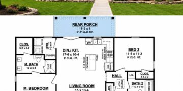 1128 Sq. Ft. Modern Farmhouse Plan with 3 Bedrooms and 2 Bathrooms