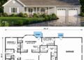 Traditional House Plan with 3 Bedrooms, 2 Bathrooms, and 1,488 Sq. Ft.
