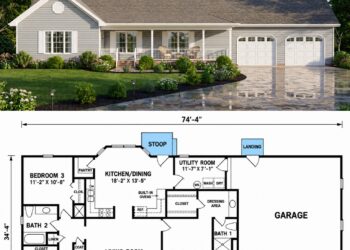 Traditional House Plan with 3 Bedrooms, 2 Bathrooms, and 1,488 Sq. Ft.