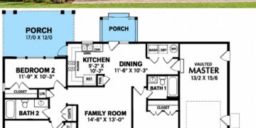 1,704 Sq. Ft. Modern Farmhouse Plan with 3 Bedrooms, 2.5 Bathrooms, and 2-Car Garage