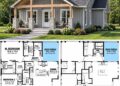 1,596 Sq. Ft. Modern Farmhouse Plan with 3 Bedrooms and 2.5 Bathrooms