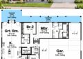 2,199 Sq. Ft. Barndominium Plan with 2 Bedrooms, 2.5 Bathrooms, and 4-Car Garage