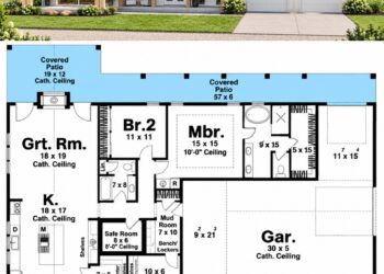 2,199 Sq. Ft. Barndominium Plan with 2 Bedrooms, 2.5 Bathrooms, and 4-Car Garage