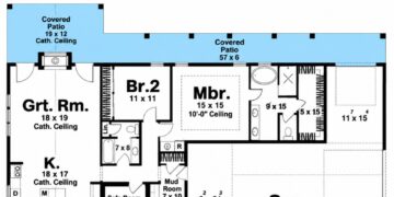 2,199 Sq. Ft. Barndominium Plan with 2 Bedrooms, 2.5 Bathrooms, and 4-Car Garage