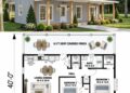 800 Sq. Ft. Modern Farmhouse Plan with 2 Bedrooms and 1 Bathroom