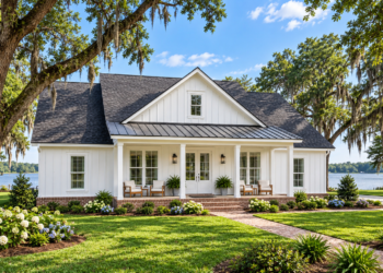 542,070 Sq. Ft. Modern Farmhouse Plan with 4 Bedrooms and 3 Bathrooms