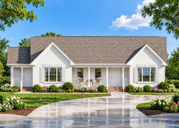 1,400 Sq. Ft. Traditional Plan with 3 Bedrooms and 2 Bathrooms