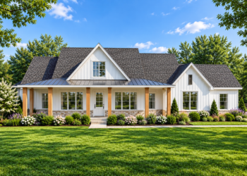 2,098 Sq. Ft. Modern Farmhouse Plan with 3–4 Bedrooms and 2.5 Bathrooms