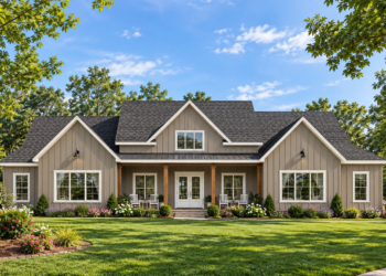 3,066 Sq. Ft. Modern Farmhouse Plan with 4–5 Bedrooms and 3.5 Bathrooms