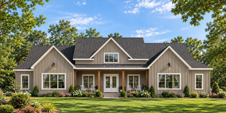 3,066 Sq. Ft. Modern Farmhouse Plan with 4–5 Bedrooms and 3.5 Bathrooms