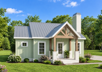 996 Sq. Ft. Modern Farmhouse Plan with 2 Bedrooms and 2 Bathrooms
