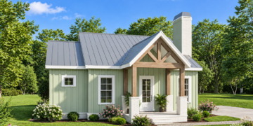 996 Sq. Ft. Modern Farmhouse Plan with 2 Bedrooms and 2 Bathrooms