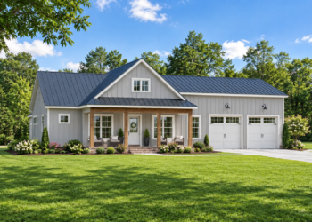 996 Sq. Ft. Barndominium Plan with 2 Bedrooms, 2 Bathrooms, and 2-Car Garage