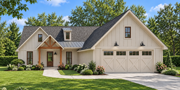 1,814 Sq. Ft. Modern Farmhouse Plan with 3 Bedrooms and 2.5 Bathrooms