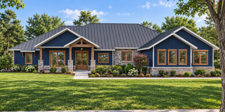 2,974 Sq. Ft. Modern Farmhouse Plan with 3 Bedrooms, 3.5 Bathrooms, and 3-Car Garage