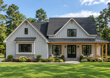 1,482 Sq. Ft. Modern Farmhouse Plan with 3 Bedrooms and 2.5 Bathrooms