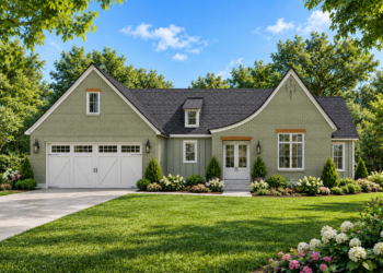 1,818 Sq. Ft. French Country Plan with 3 Bedrooms and 2 Bathrooms