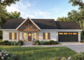 1040 Sq Ft Modern Farmhouse Plan with 2 Bedrooms, 2 Bathrooms, and a 2-Car Garage