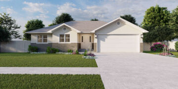 1,252-Square-Foot Traditional House Plan with 3 Bedrooms, 2 Bathrooms, and a Garage