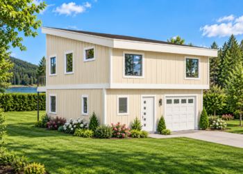 1175 Sq Ft Modern House Plan with 3 Bedrooms, 2 Bathrooms, and a Drive-Under Garage