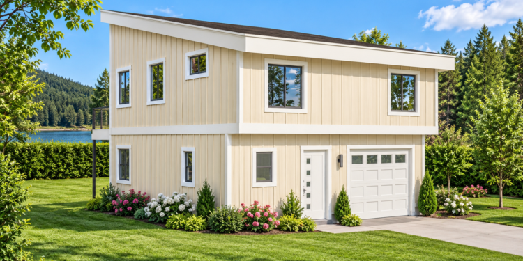 1175 Sq Ft Modern House Plan with 3 Bedrooms, 2 Bathrooms, and a Drive-Under Garage