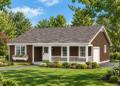 1196 Sq Ft Country House Plan with 3 Bedrooms, 2 Bathrooms, and a 1-Car Garage