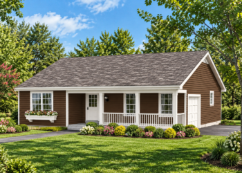 1196 Sq Ft Country House Plan with 3 Bedrooms, 2 Bathrooms, and a 1-Car Garage