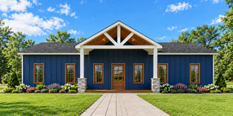 1620-Square-Foot Modern Farmhouse Plan with 3 Bedrooms, 2 Bathrooms, and a Dedicated Home Office
