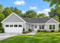 1368 Sq Ft Ranch House Plan with 3 Bedrooms, 2 Bathrooms, and a 2-Car Garage