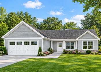 1368 Sq Ft Ranch House Plan with 3 Bedrooms, 2 Bathrooms, and a 2-Car Garage