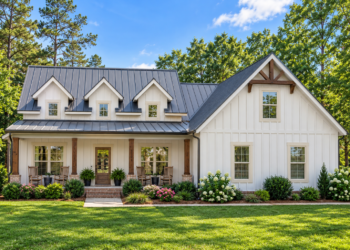 1861-Square-Foot Modern Farmhouse Plan with 3–4 Bedrooms, 2.5 Bathrooms, and a 2–3 Car Garage