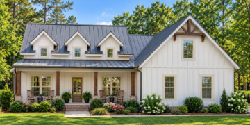 1861-Square-Foot Modern Farmhouse Plan with 3–4 Bedrooms, 2.5 Bathrooms, and a 2–3 Car Garage
