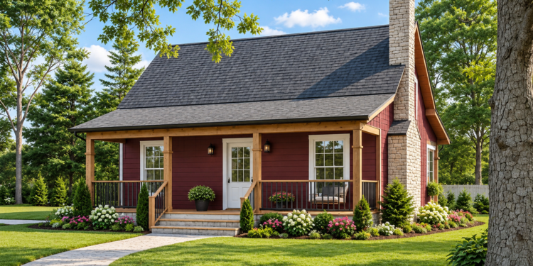 600 Sq. Ft. Modern Farmhouse Plan with 1 Bedroom and 1 Bathroom