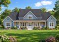 2841 Sq Ft Modern Farmhouse Plan with 4 Bedrooms, 3.5 Bathrooms, and a 3-Car Garage