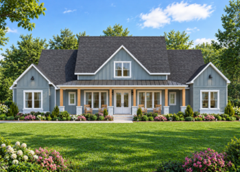 2841 Sq Ft Modern Farmhouse Plan with 4 Bedrooms, 3.5 Bathrooms, and a 3-Car Garage