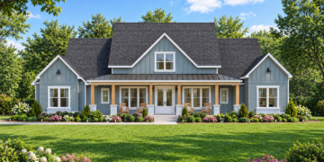 2841 Sq Ft Modern Farmhouse Plan with 4 Bedrooms, 3.5 Bathrooms, and a 3-Car Garage