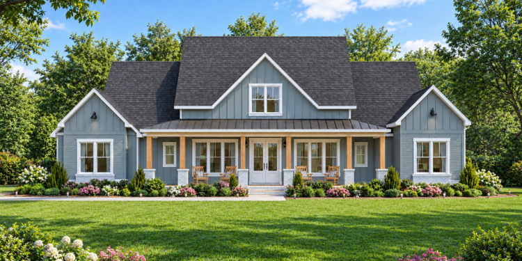 2841 Sq Ft Modern Farmhouse Plan with 4 Bedrooms, 3.5 Bathrooms, and a 3-Car Garage