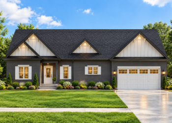 2054 Sq Ft Modern Farmhouse Plan with 3 Bedrooms, 2.5 Bathrooms, and a 2-Car Garage