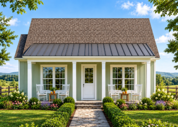 1118 Sq Ft Cottage House Plan with 3 Bedrooms, 2 Bathrooms, and Front and Rear Porches