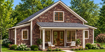 1049 Sq Ft Cottage House Plan with 2 Bedrooms and 2 Bathrooms