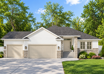 1808-Square-Foot Country Craftsman House Plan with Flexible Bedrooms and a 3-Car Garage
