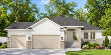 1808-Square-Foot Country Craftsman House Plan with Flexible Bedrooms and a 3-Car Garage